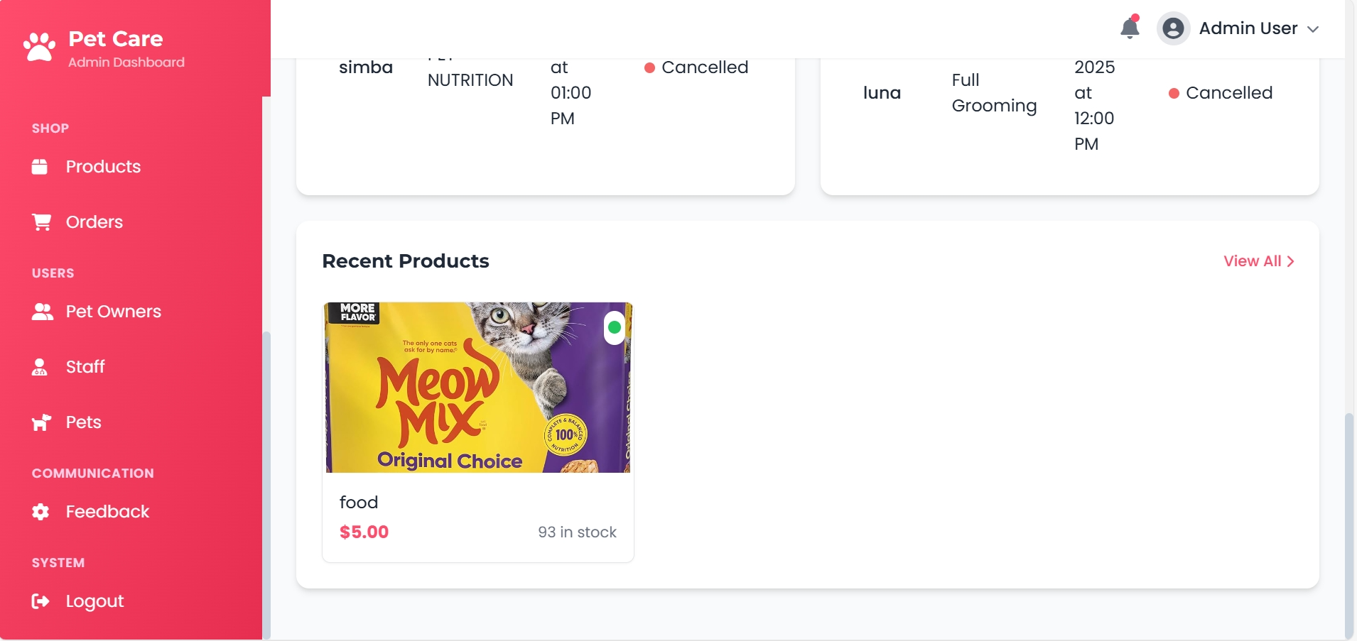 Gallery image for Pet Care Web Application
