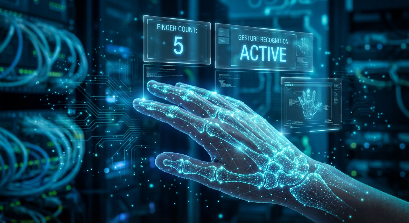 Real-Time Hand Tracking & Finger Counting System - Project by Softwara Digital